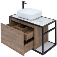 Тумба под раковину Aquanet Nova Lite Loft 75L 261658 подвесная Дуб рустикальный МДФ / ЛДСП