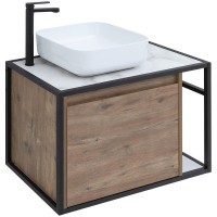 Тумба под раковину Aquanet Nova Lite Loft 75L 261658 подвесная Дуб рустикальный МДФ / ЛДСП