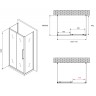 Душевой уголок Abber Schwarzer Diamant 110x50 AG30110BH-S50B-S50B профиль Черный стекло прозрачное