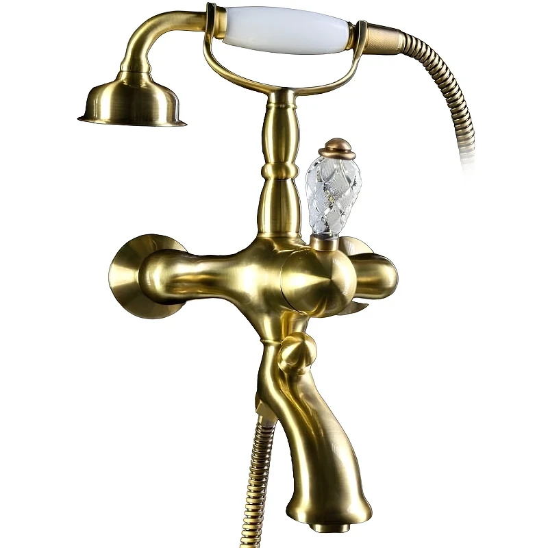 Смеситель для ванны Boheme Crystal 303-CRST Бронза латунь на стену