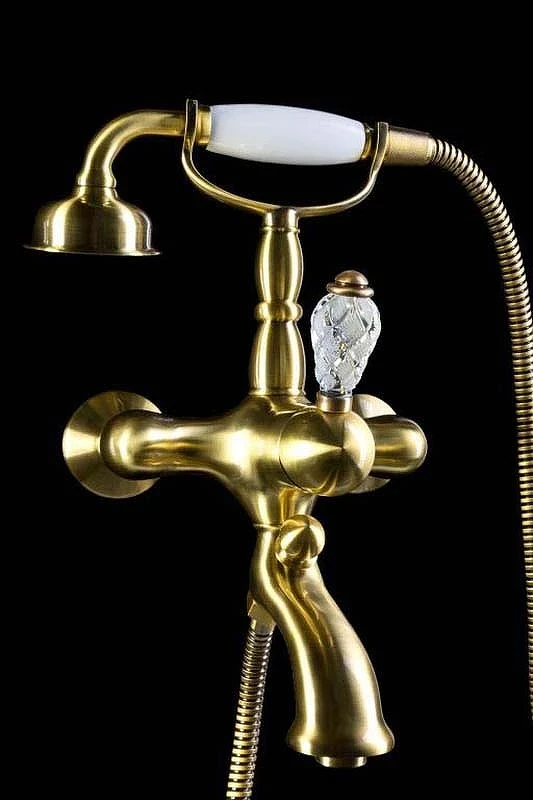 Смеситель для ванны Boheme Crystal 303-CRST Бронза латунь на стену