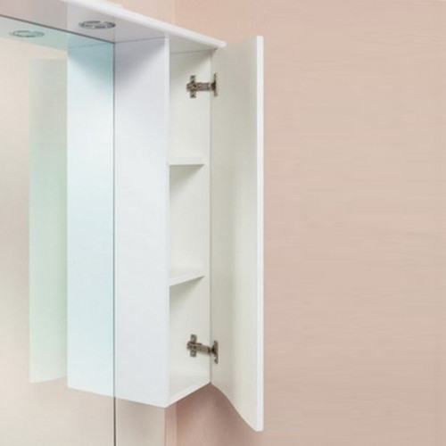 Зеркало со шкафом Onika Моника 75.01 R 207507 с подсветкой Белое МДФ / ЛДСП, стекло