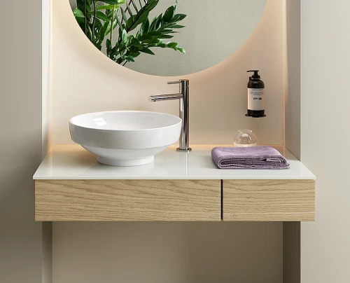 Раковина-чаша Vitra Water Jewels 40 4334B003-1361 Белая фарфор накладная, встраиваемая, полувстраиваемая
