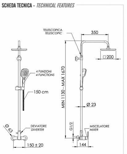 Душевая система Remer Energy EY37ASD20 цвет Хром
