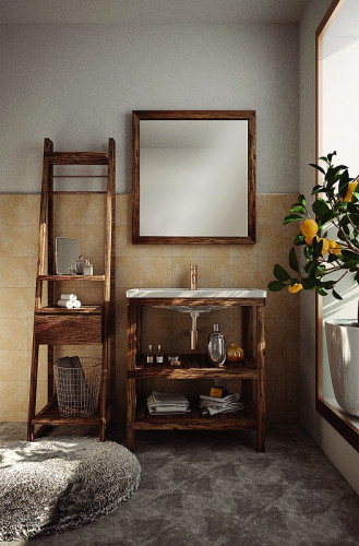 Тумба под раковину Creto Provence 85 9-1008W Wood массив дерева