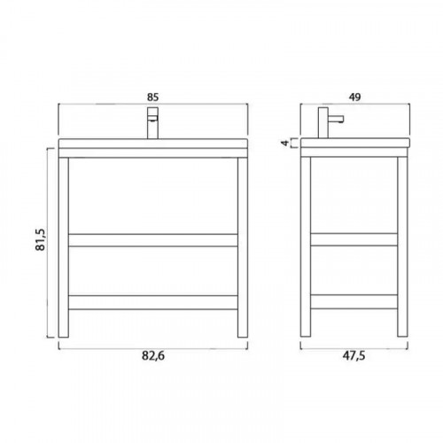 Тумба под раковину Creto Provence 85 9-1008W Wood массив дерева