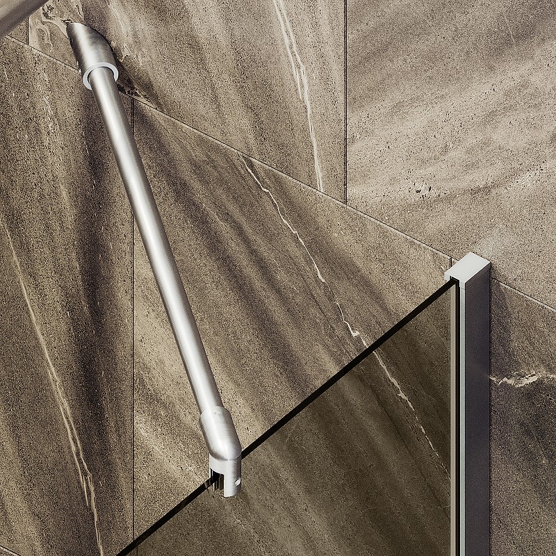 Шторка на ванну Maybah Glass MGV-69-5ш 700x1400 в широком профиле Хром матовый стекло бронзовое