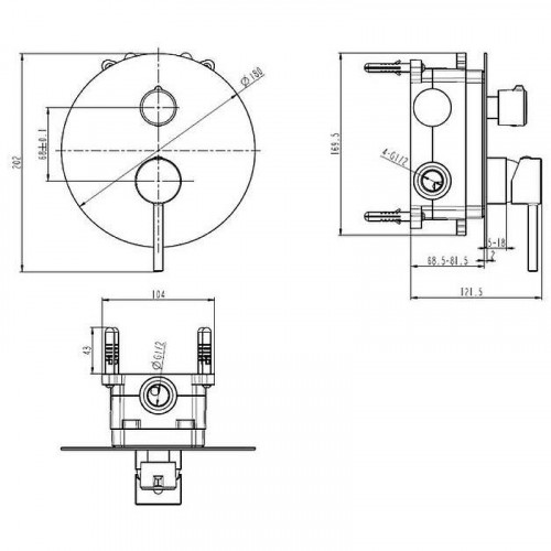 Смеситель для душа Caprigo Don 53-552-brg Золото матовое