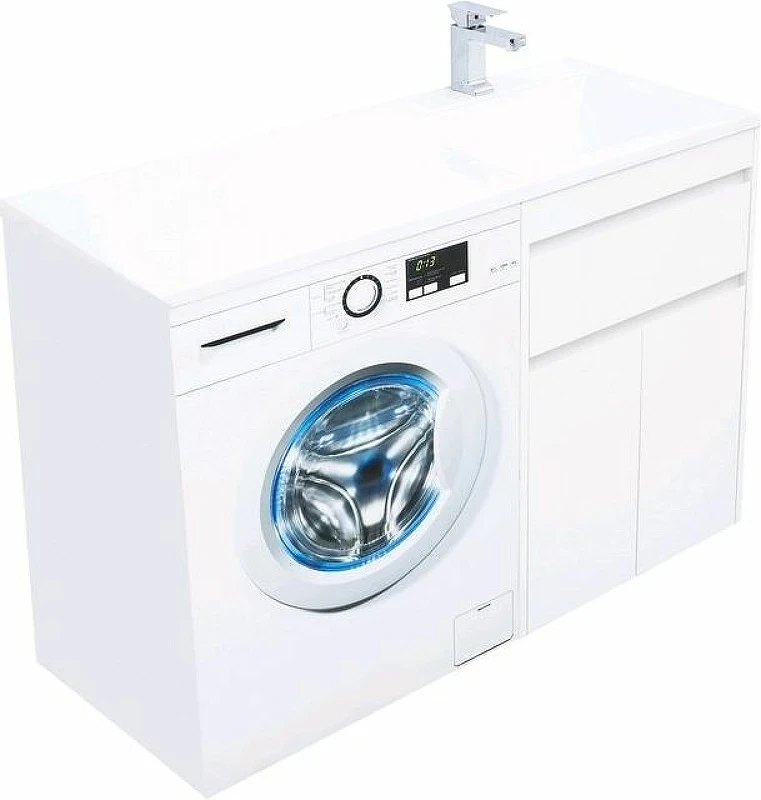 Тумба с раковиной Aquanet Токио 120 R 239210 Белая МДФ / ЛДСП