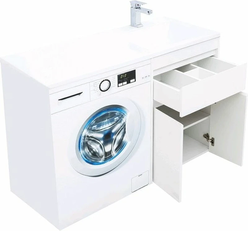 Тумба с раковиной Aquanet Токио 120 R 239210 Белая МДФ / ЛДСП