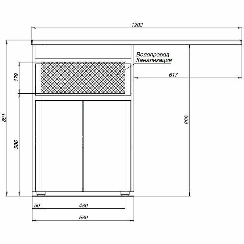 Тумба с раковиной Aquanet Токио 120 R 239210 Белая МДФ / ЛДСП