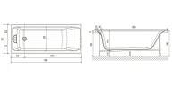 Акриловая ванна WellWant Qwatro 170x70 WWVQ1214W без гидромассажа