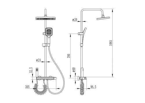 Душевая система Ceruttispa Nives 11411 цвет Графит