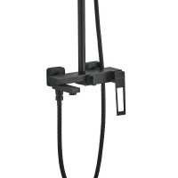 Душевая система Haiba HB24817-7 Черная матовая латунь на стену