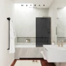 Шторка на ванну Maybah Glass MGV-79-2у 500x1400 в узком профиле Бронза стекло графитовое
