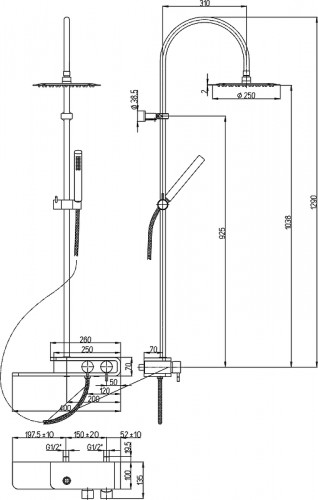 Душевая система Paini Pad PDCR689B0 Хром