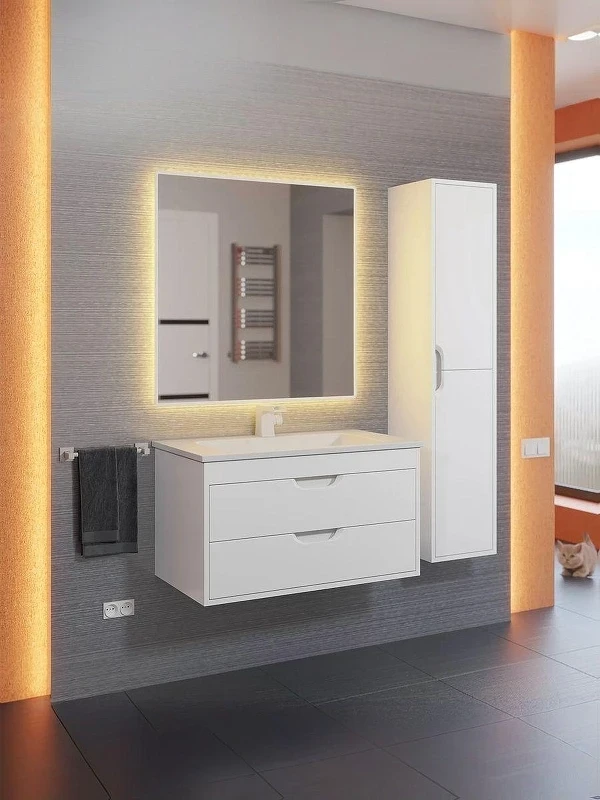 Тумба под раковину Uperwood Modul 80 2930205252 подвесная цвет Белый матовый