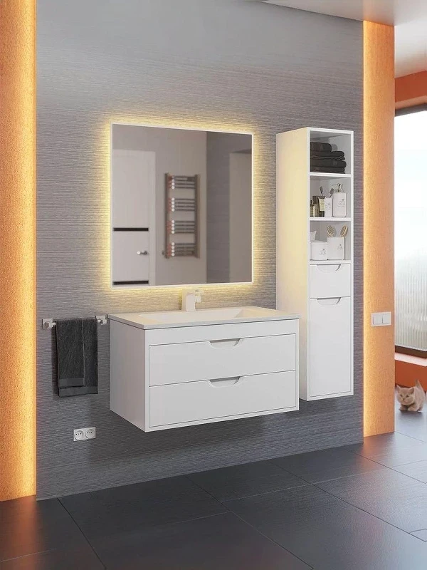 Тумба под раковину Uperwood Modul 80 2930205252 подвесная цвет Белый матовый