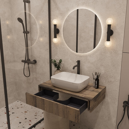 Тумба под раковину ЗОВ Токио 100 T100ATC1 подвесная цвет Древесина Аттик