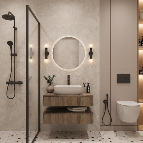 Тумба под раковину ЗОВ Токио 100 T100ATC1 подвесная цвет Древесина Аттик