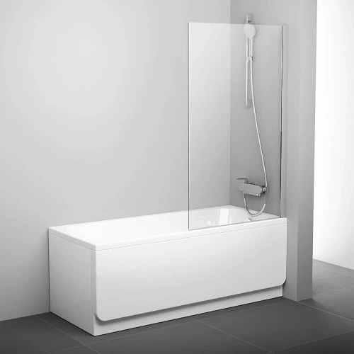 Шторка на ванну Ravak Pivot PVS1-80 79840C00Z1 профиль Хром стекло Transparent