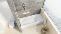 Шторка на ванну Ravak Pivot PVS1-80 79840C00Z1 профиль Хром  стекло Transparent