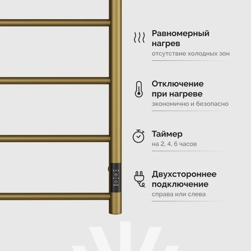 Электрический полотенцесушитель EWRIKA Сафо PN 80×50 4657812410112 цвет Состаренная бронза
