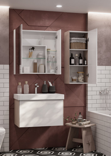 Зеркальный шкаф Aquaton Асти 55 1A263302AX010 Белый МДФ / ЛДСП, стекло