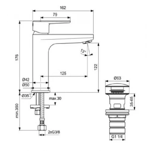 Смеситель для раковины Ideal Standard Cerafine O BD131RO цвет Розовый