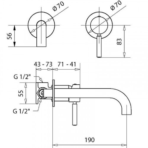 Смеситель для раковины Migliore Fortis Gold 31548 (27983) Золото латунь встраиваемый