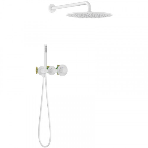 Душевая система Timo Saona SX-2359/16SM с термостатом Белая матовая