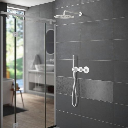 Душевая система Timo Saona SX-2359/16SM с термостатом Белая матовая