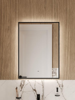 Зеркало DIWO Элиста 50 ЗЛП1736 с подсветкой цвет Черный с бесконтактным выключателем