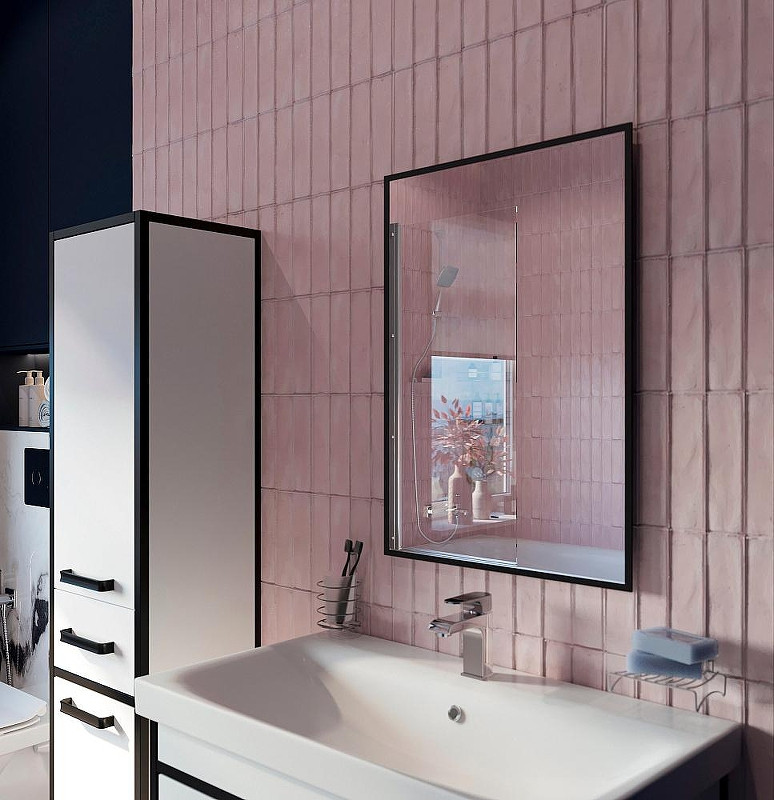 Зеркало DIWO Элиста 50 ЗЛП1736 с подсветкой цвет Черный с бесконтактным выключателем