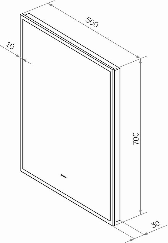Зеркало DIWO Элиста 50 ЗЛП1736 с подсветкой цвет Черный с бесконтактным выключателем