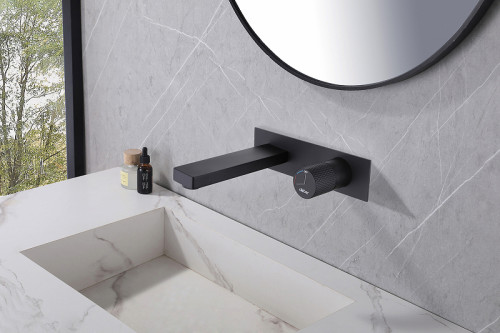 Смеситель для раковины Abber Rund AF8712B Черный матовый латунь встраиваемый