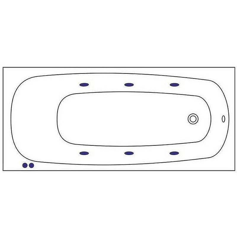 Акриловая ванна Whitecross Layla Slim 170x75 0122.170075.100.SOFT.GL с гидромассажем