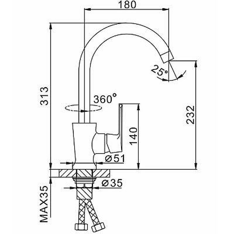 Смеситель для кухни Frap H31 F4031