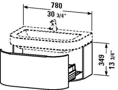 Тумба под раковину Duravit Happy D 80 627722 подвесная цвет Белый