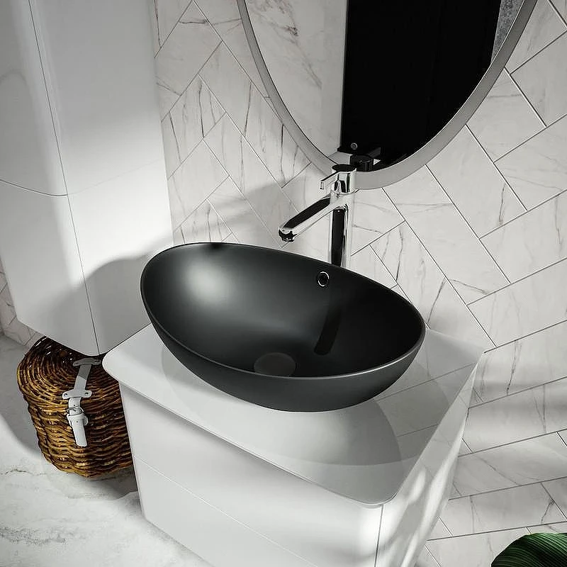 Раковина накладная Corpa Nera Rossini 60 CN50497 цвет Черный матовый