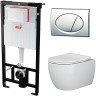 Комплект унитаза Ceramicanova Play CN3001 с инсталляцией Alcaplast Sadromodul AM101/1120-3:1 RU M71-0001 с сиденьем Микролифт и клавишей смыва Хром фаянс подвесной