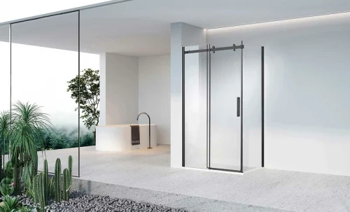 Душевой уголок Vincea Como-N 150x80 VSR-4CN8015CLB профиль Черный стекло прозрачное
