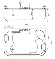 Акриловая ванна Gemy 180х116 G9085 K L с гидромассажем