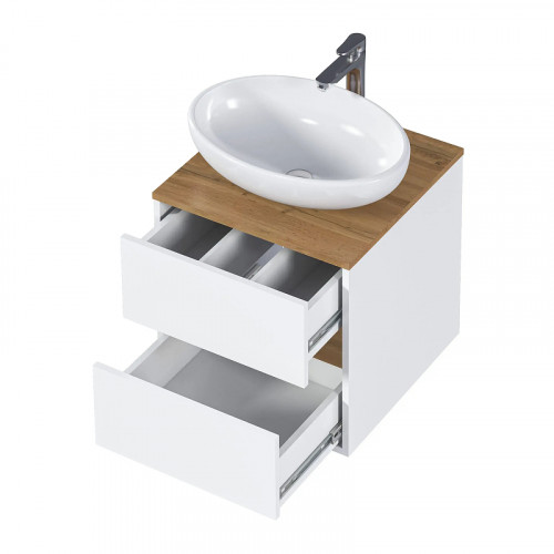 Тумба под раковину 1MarKa Veil 50 Ц0000035551 подвесная цвет Белая аляска Дуб вотан