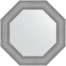 Зеркало Evoform Octagon 61x61 BY 7404 в багетной раме - Серебряная кольчуга 88 мм