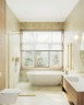 Душевая перегородка Maybah Glass MGD-700-3у 790x1950 в узком профиле Золото стекло сатиновое