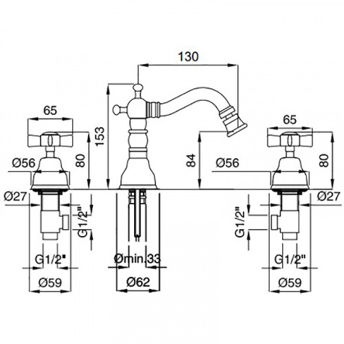 Смеситель для биде Migliore Princeton 19382 Медь латунь
