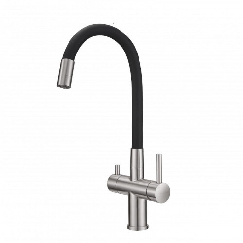 Смеситель для кухни Milacio Ultra MCU.560.SSB цвет Нержавеющая сталь Черный