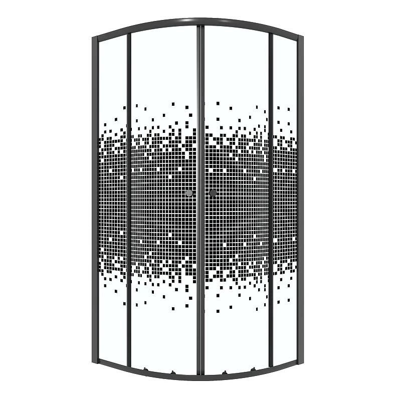 Душевой уголок Niagara Eco 90х90 NG-1007-14BLACK профиль цвет Черный матовый стекло прозрачное с рисунком