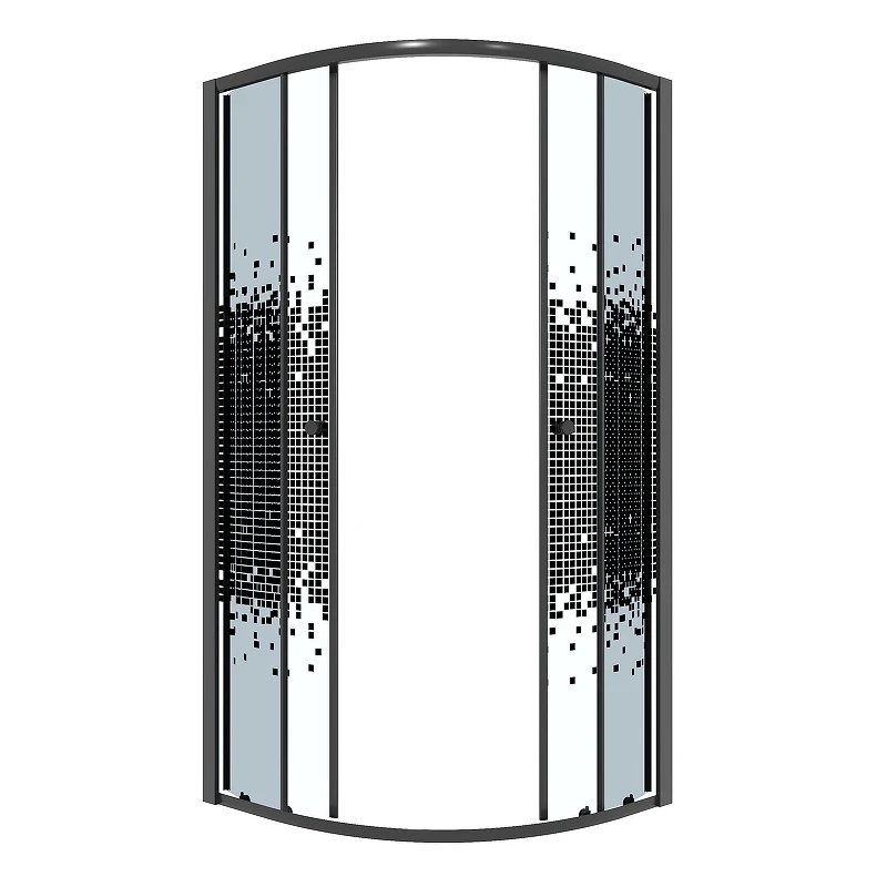 Душевой уголок Niagara Eco 90х90 NG-1007-14BLACK профиль цвет Черный матовый стекло прозрачное с рисунком